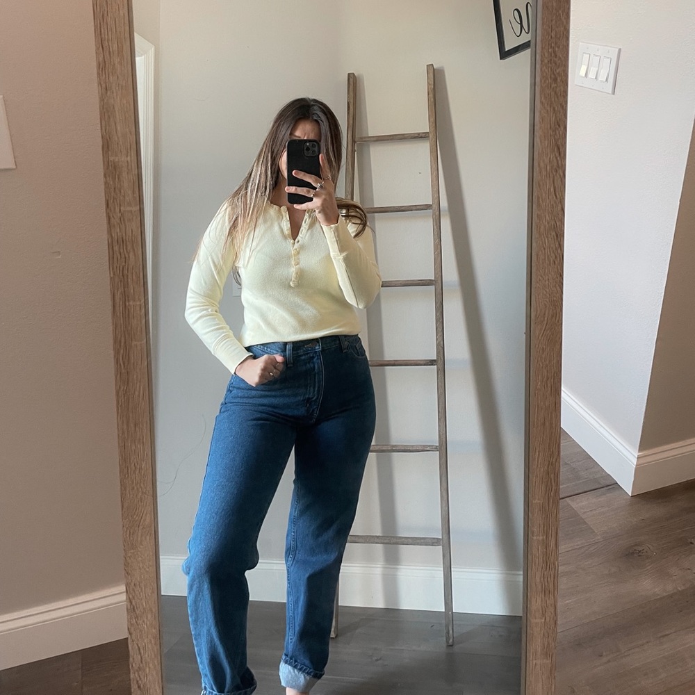 LL Bean Waffle Knit Henley